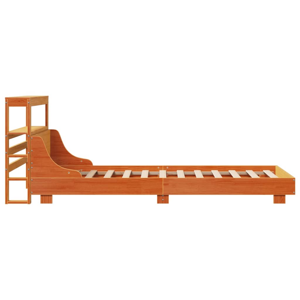 Bed Frame without Mattress Wax Brown 100x200 cm Solid Wood Pine